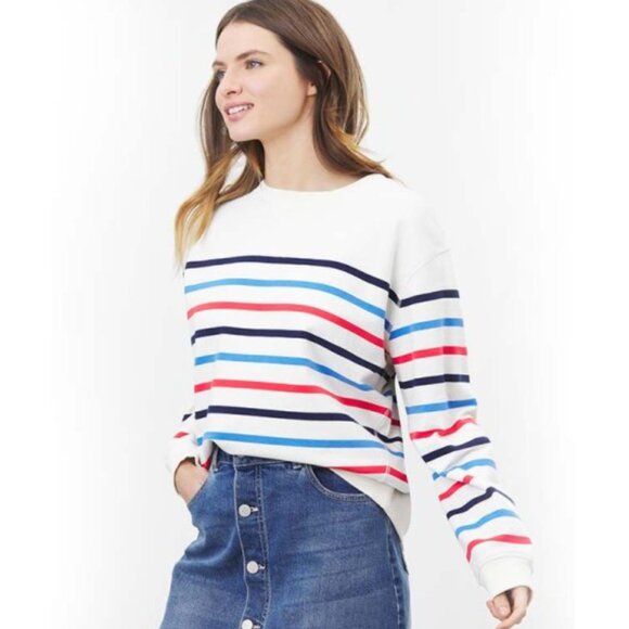 Joules Tops - Joules Monique Cream Multi Color Striped Crewneck Sweatshirt Top Pullover 12